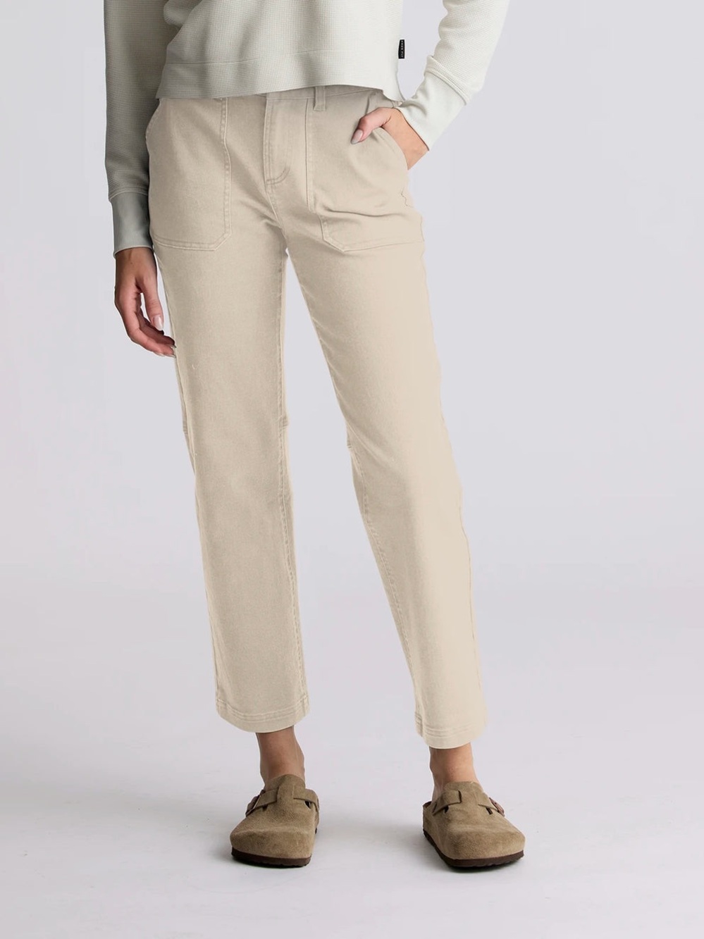 Free Fly Folly Twill Straight Leg Pant In Stone Beige Size 16